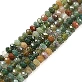 6mm Natural Multi-Color Indian Agate Faceted Rondelle Loose Beads Jewelry Making DIY Bead 16 Inch