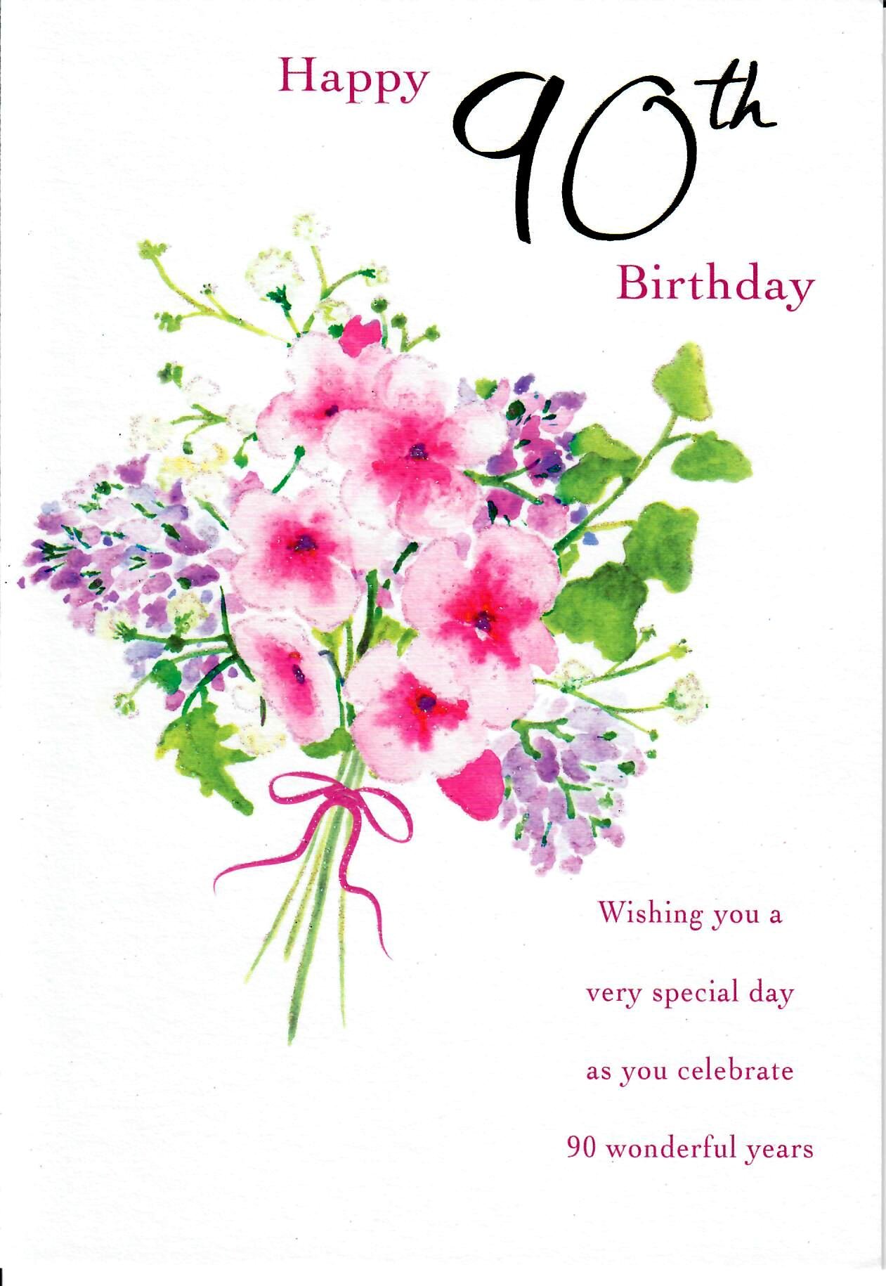 Piccadilly Greetings Traditional Milestone Age Birthday Card Age 90-9 x 6 inches, A10543,green|pink|black|beige