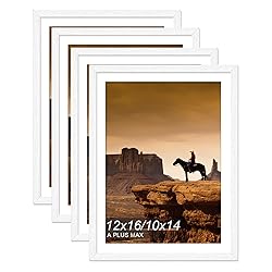 A PLUS MAX White 12 x 16 Frame Set of 4, Engineered