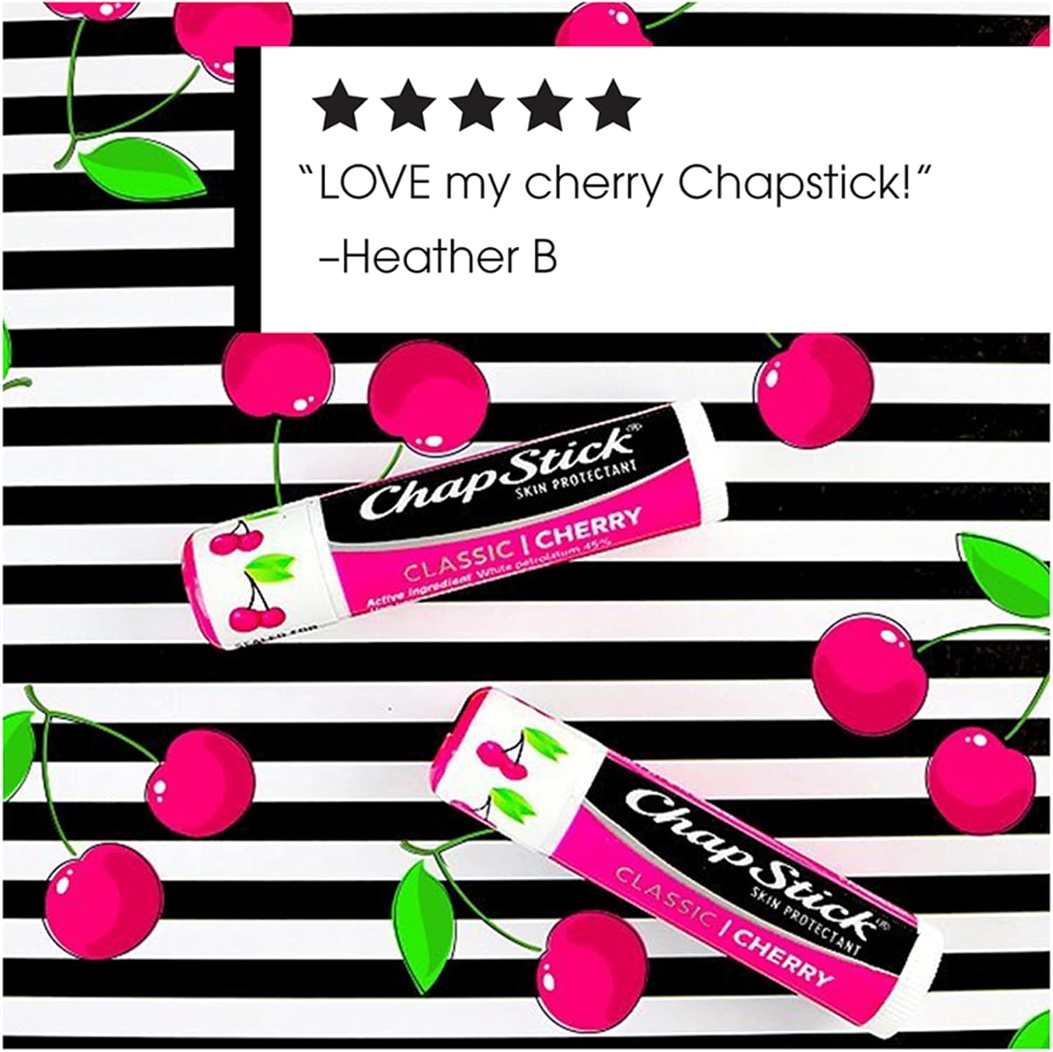 ChapStick Classic Cherry Lip Balm Tube, Flavored Lip Balm for Lip Care on Chafed, Chapped or Cracked Lips, Cherry, Red, 0.15 Oz (Pack of 3): Health & Personal Care