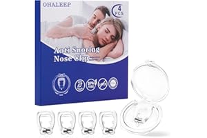OHALEEP Anti Snoring Devices, Snore Stopper with Adjustable Magnet, Snoring Solution for Comfortable and Quieter Sleep, Silicone 4PCS Nose Clip Stop Snoring, Effective to Relieve Snoring