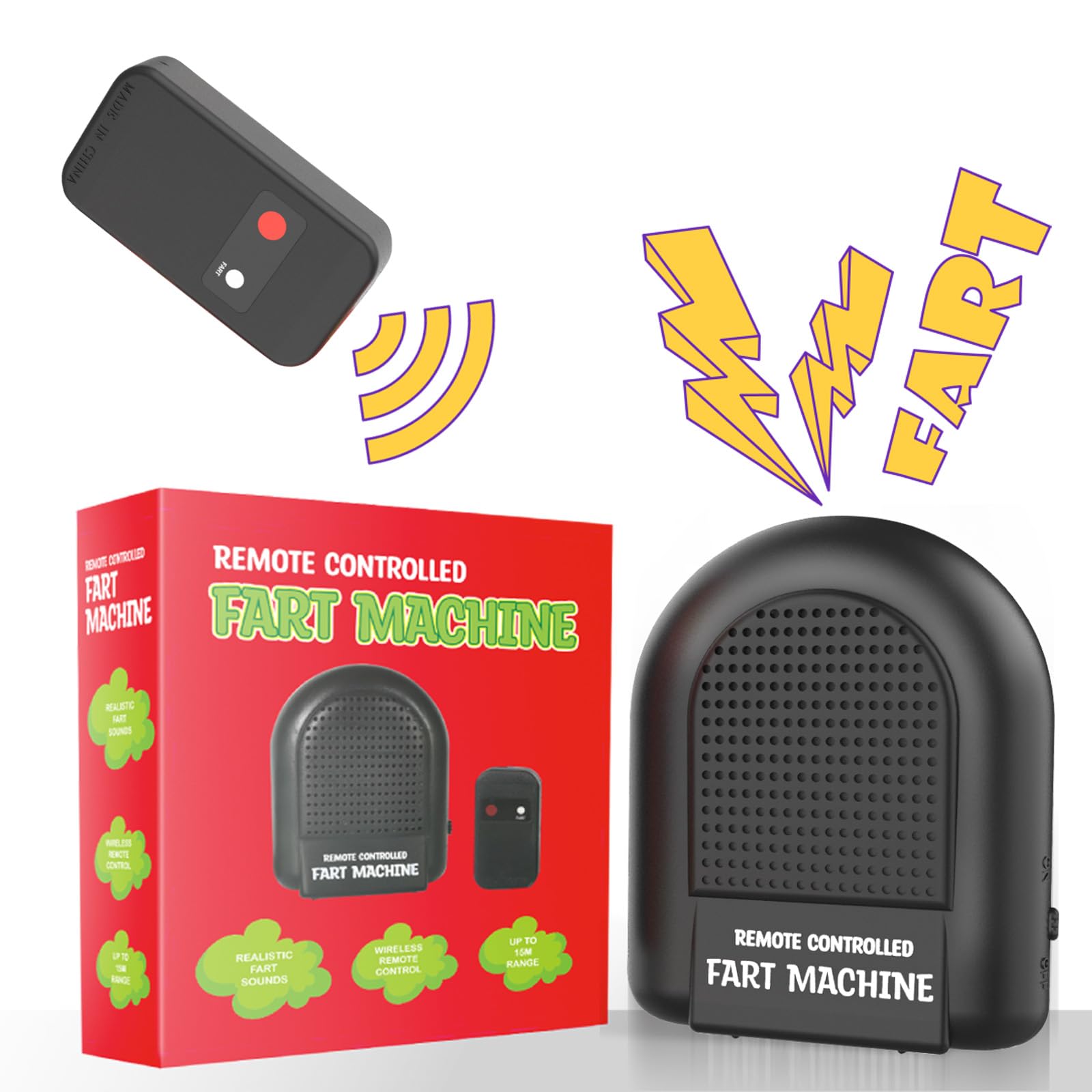 Photo 1 of ***MISSING REMOTE*** Fart Machine with Remote, Remote Controlled Fart Machine with Different Realistic Sounds Portable Farting Machine Toy Pranks Jokes Gag Gift for Kids Adults Pocket Size