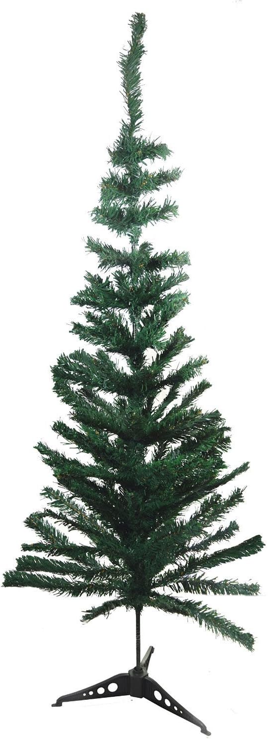 Fourwalls Artificial Pencil PVC Pine Christmas Tree with Stand (4 Feet, Green)