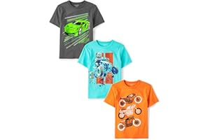 The Children's Place Boys Animals,Cars Short Sleeve Graphic T-Shirts,3 Pack