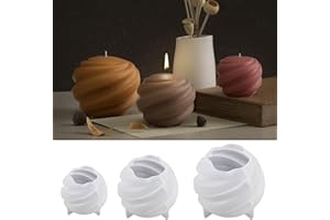 ESEENS 2 Pack Wave Candle Spiral Ball Resin Casting Mold Making Molds Silicone Mold for Candle Home Decorate Candle Making 3D Animal Mold