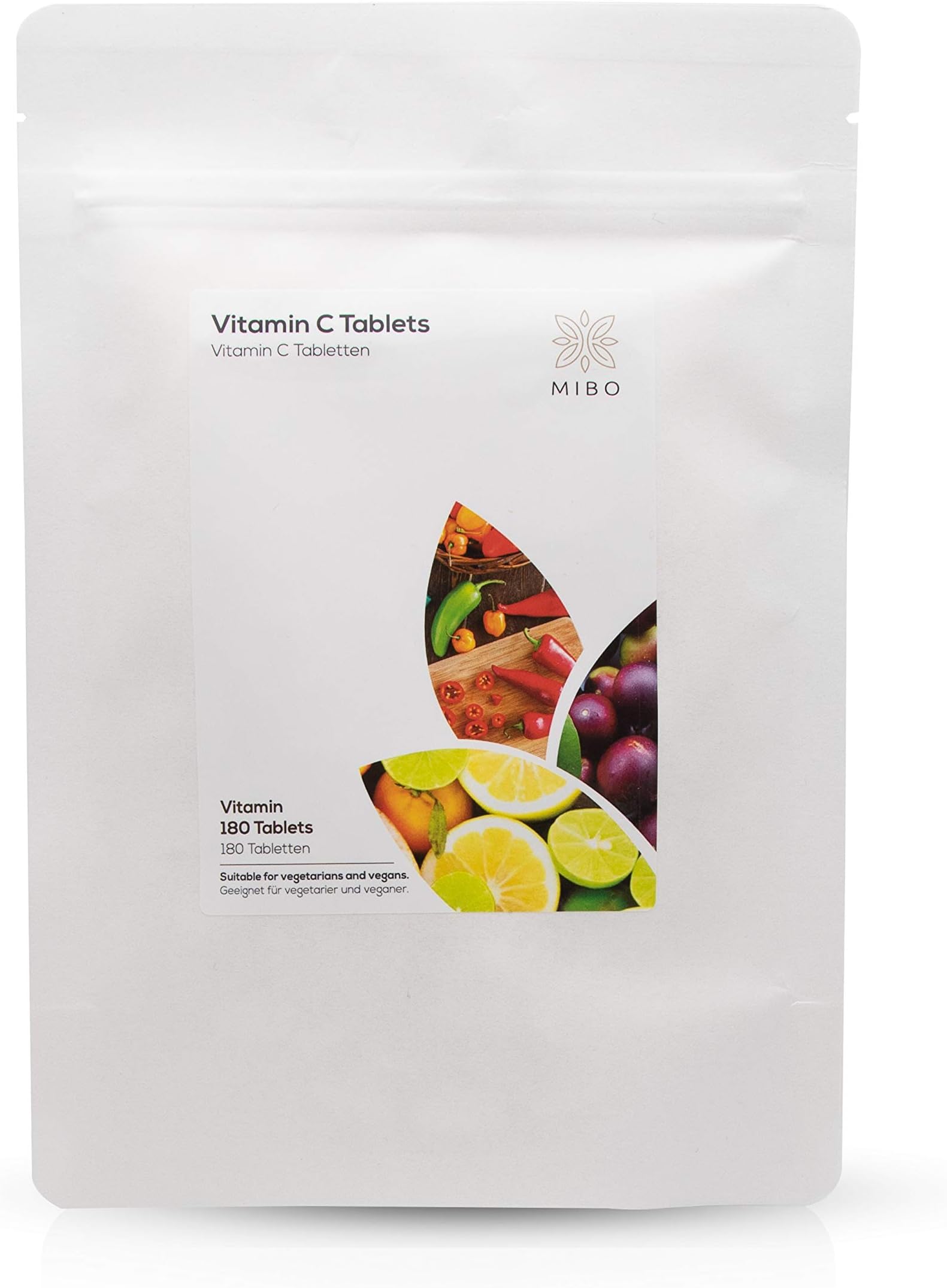 MiBo | Vitamin C 1000mg | 180 Tablets 6 Months Supply | Suitable for Vegetarians and Vegans