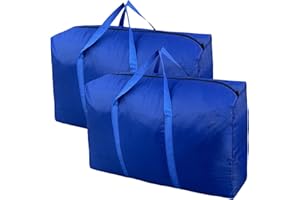 PEYOROM 100L Extra Large Storage Bags, Big Moving Bags with Strong Zippers & Carrying Handles, Packing Bags for Moving, Storage, Travel and Camping, Storage Totes For Space Saving (Blue, 2 Pack)
