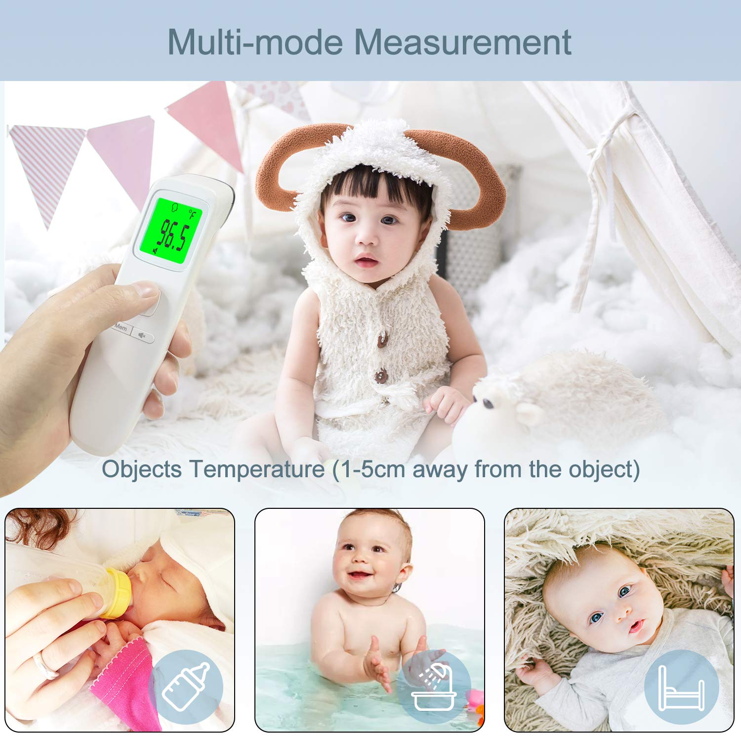 XDX Thermometer for Adults Forehead, No Touch Thermometer with Fever Alarm and Memory Ideal for Babies, Kids, Adults, Indoor Outdoor Medical Use: Industrial & Scientific