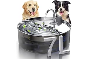 Smartoo Dog Water Fountain for Large Dogs, 7L/236oz/1.8Gal Pet Water Fountain with Stainless Steel Water Tray & Faucet, Automatic Dog Water Dispenser with Ultra-Quiet Pump, Multi-Filtration System
