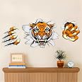 Sacinora Ferocious Tiger Wall Stickers - Removable Vinyl Decals, 11"x26.8", Living Room & Kids Room Decor - View #9