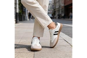 Women's Two-Stripe Eternal Icon Round-Toe Gum Sole Vintage Street Style Black and White OG Sneakers - Classic, Everyday, and 