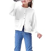 Hvididan Girls Cardigan Sweater School Uniforms Toddler Long Sleeve Button Knit Solid Sweaters Tops