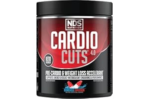 Cardio Cuts NDS Nutrition 4.0 Pre Workout Supplement - Advanced Weight Loss and Pre Cardio Formula with L-Carnitine, CLA, MCTs, L-Glutamine, and Safflower Oil - Bombsicle (40 Servings)