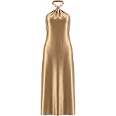 Women's Halter Neck Sleeveless Sexy Cocktail Maxi Dress Loose Flowy Long Dresses