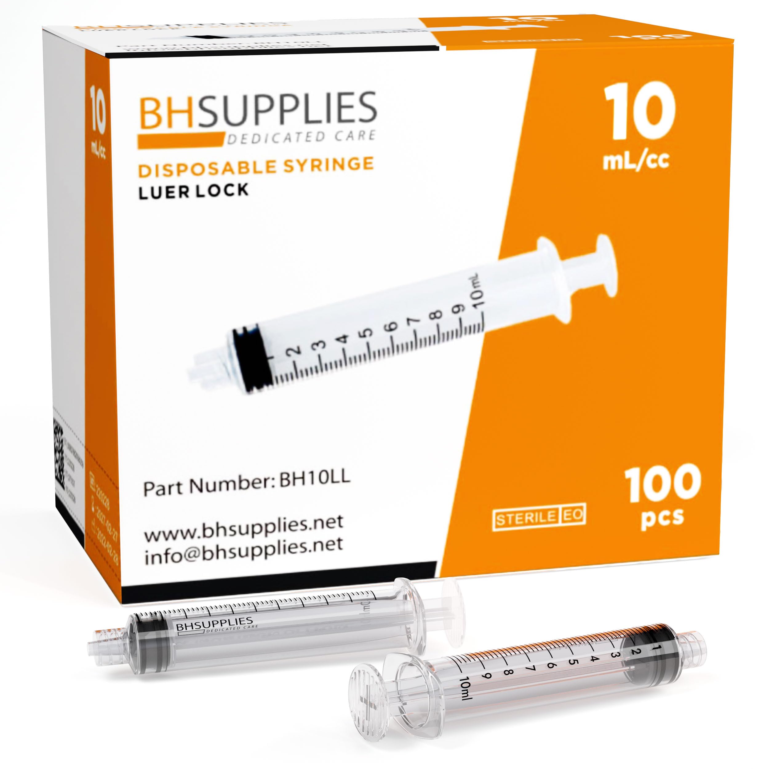 BH Supplies 10ml Luer Lock Tip Syringes