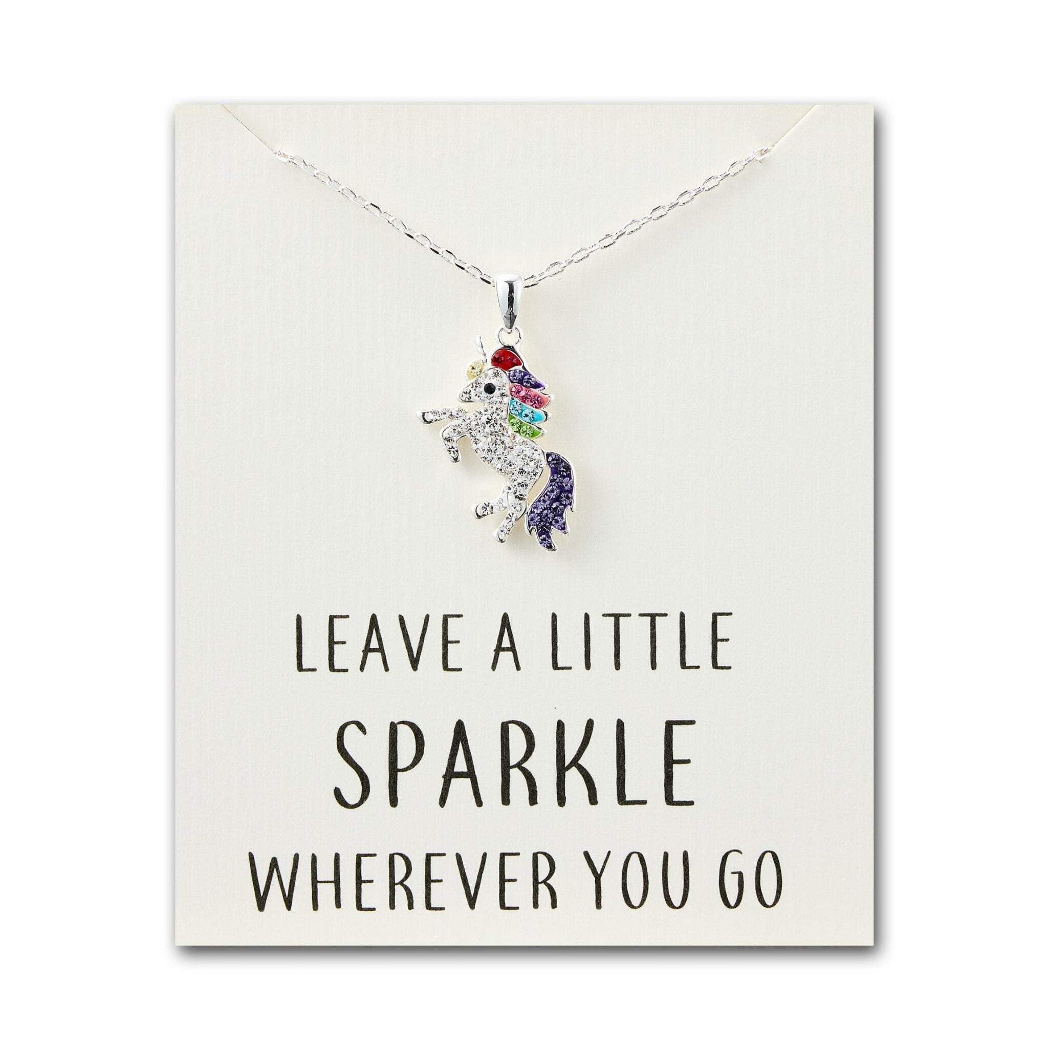 Philip Jones Crystal Unicorn Quote Necklace with Zircondia® Crystals
