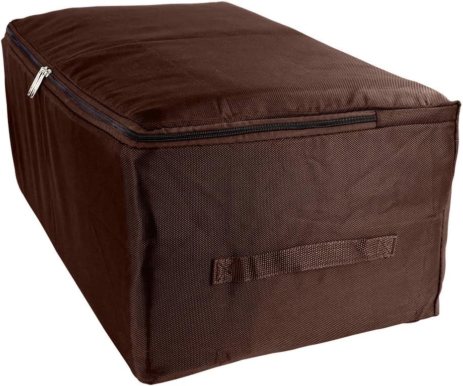 Underbed Storage Multiuse Extra Large Cloth Container and Organizer for Clothes Tools Food Item | Durable 1680D Fabric with Strong Zipper and Neutral Design | Dark Brown | 1458