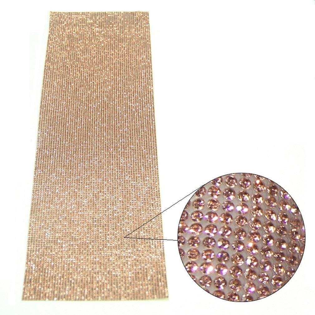 DXDECOR 9.4in X 15.7in Rhinestone Sticker,Self Adhesive Crystal Sheet for Decoration (Champagne)