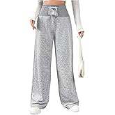 RoseSeek Women's High Waisted Sweatpants Drawstring Waist Athletic Pants Wide Leg Pants