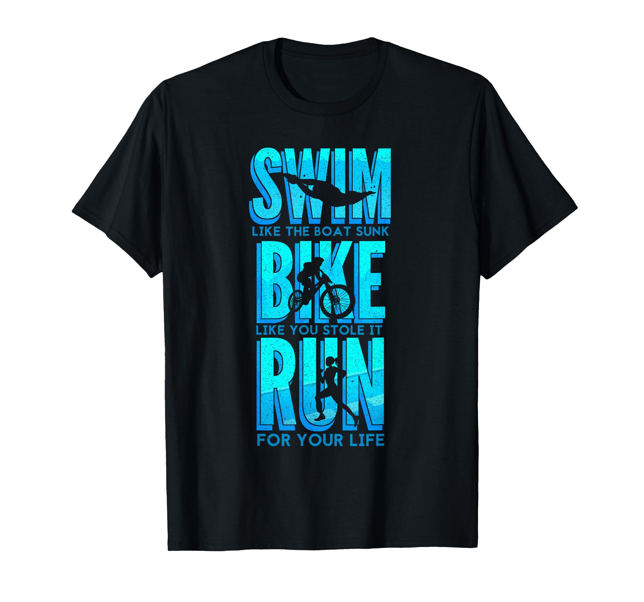 Triathlon Training Swimming Cycling Running Sports Marathon T-Shirt