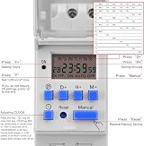 Heschen THC15A Digital LCD Timer Relay AC 220-240V 16A SPST DIN Rail view 5