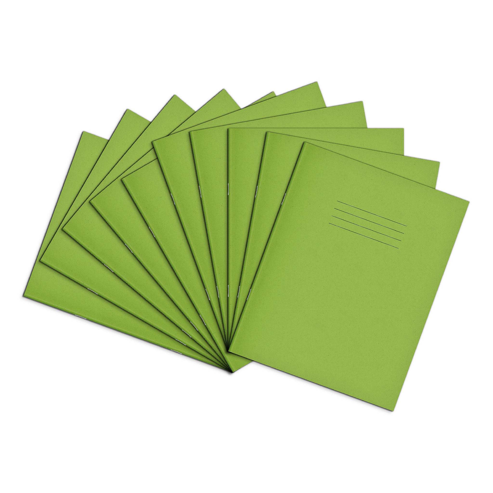 Rhino A5+ Exercise Books, 48-Page / 8mm Lined with Margin Paper Notebook, 10-Pack, 9 x 7 Writing Book, Office & School Stationery Supplies, Light Green — image 1