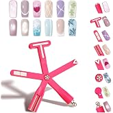 modelones Cat Eye Gel Polish Nail Magnet for Nail Art Tool Pink | Gel Nails Strong Magnetic Nail Art Wand with Steel Ball, Glass Bead&amp; French Tip&amp;Clover Cateye Multi-Effect Magnets DIY Salon