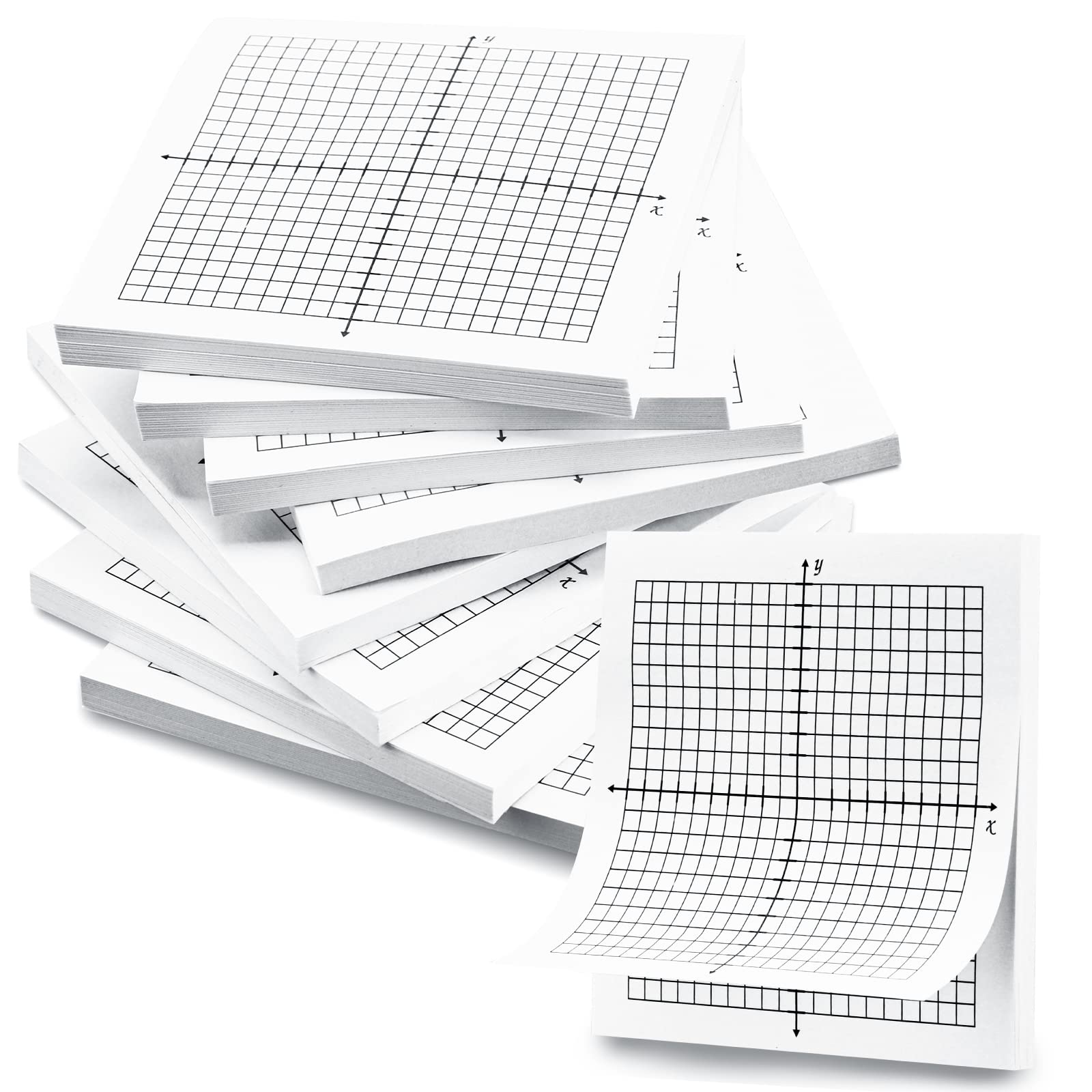 Photo 1 of Sabary 8 Packs Graph Paper Sticky Notes 400 Sheets 3 x 3 Inch Lined Mini Graph Pads 20 x 20 Four Quadrant Adhesive Grid Sticky Notes for Office School Math Supplies(8 Pads)