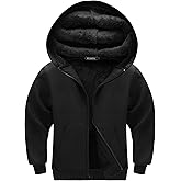 WULFUL Boys Flannel Fleece Jackets Plaid Sherpa Hoodie Zip Up Winter Coat 5-14 Years