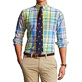 POLO RALPH LAUREN Men's Classic-Fit Oxford Shirt (US, Alpha, X-Large, Regular, Regular, Yellow/Turquoise Multi)