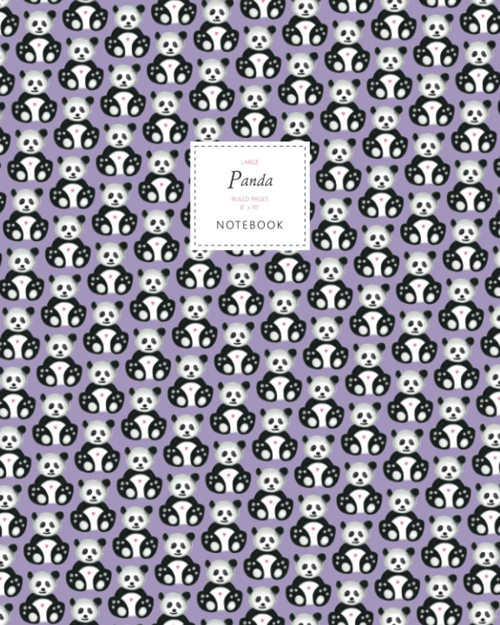 Panda Notebook - Ruled Pages - 8x10 - Premium: (Purple Edition) Fun notebook 192 ruled/lined pages (8x10 inches / 20.3x25.4 cm / Large Jotter)