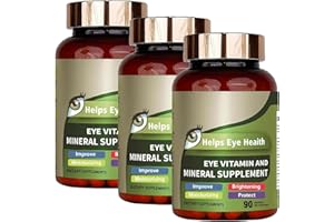 MAPUG Eye Vitamin & Mineral Supplement with Lutein, Zeaxanthin, Supports Eye Strain, Vision Health for Adults with Vitamins C & E, Vegan Eye Vitamins Supplement - 90 Capsules (3pcs)