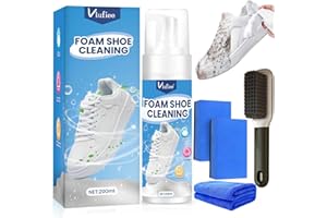 Vlufiee Shoe Cleaner Sneaker Cleaning Kit, White Shoe Cleaner, Suede Shoe Cleaner Kit for Leather Tennis Shoe, 6.76Oz