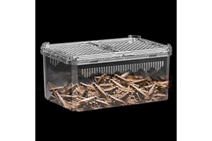 NOMOY 【No Assembly】 Breathable and Secure Reptile Tank with high Transparency - Ideal Container House for Hermit Crab, Tarantula Enclosure, Cricket Habitat or Jumping Spider Habitat (S)