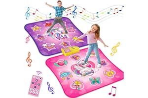 TERRAMUS Dance Mat Toys for 3-12 Year Old Kids, Single & Double Player Dance Game Pad with Light, 9 Levels Built-in Music Play Mats, Birthday Xmas Gift for Girls Boys Toddlers