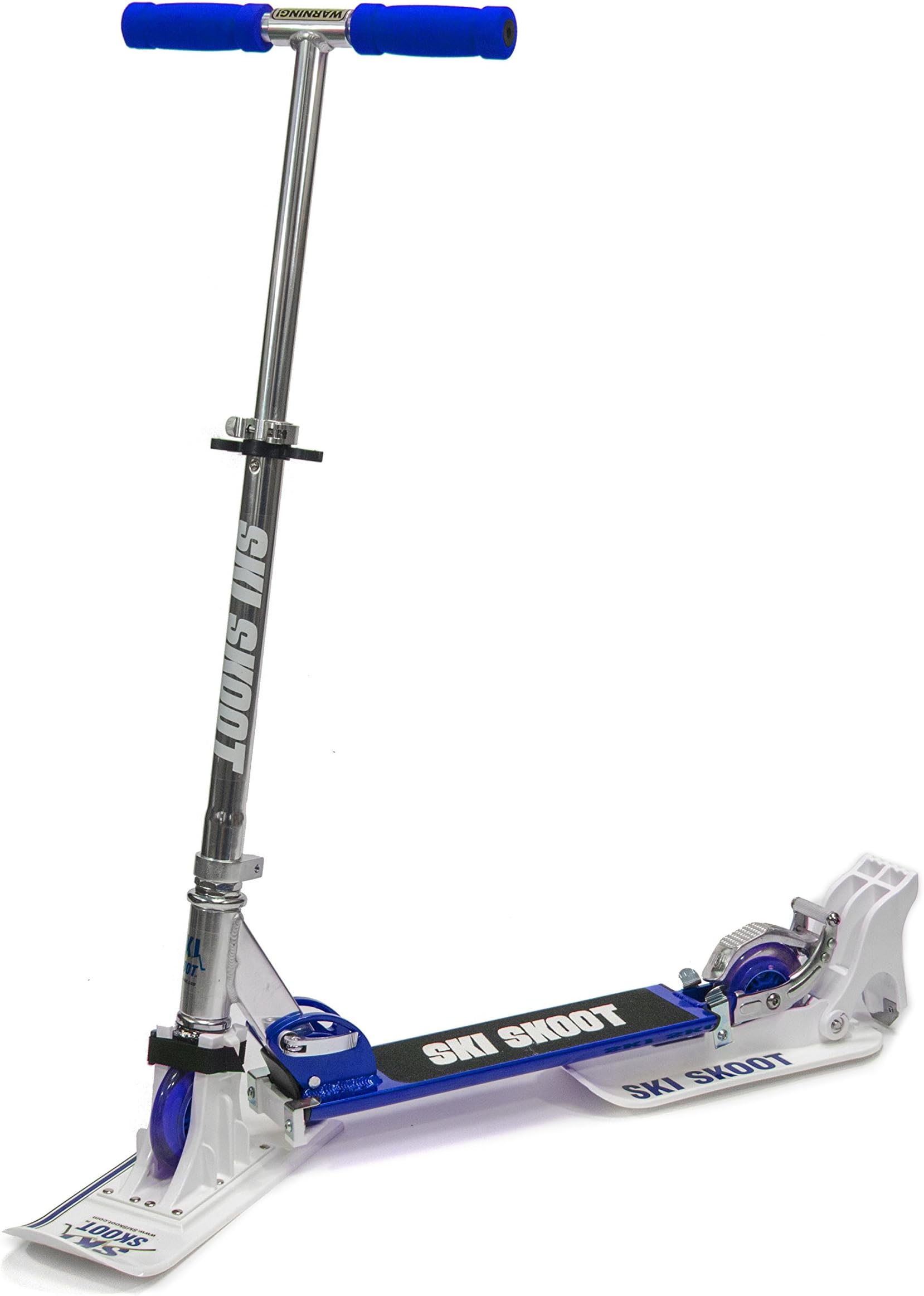 IREKO SS01BL Deluxe Ski Skoot Stunt Scooter for Street or Snow in Blue with Removable Ski Attachment