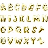 BETITETO 26pcs A-Z Alphabet Letter Charms 18K Gold Plated Brass Tiny Puffy 3D Initial Pendants for DIY Jewelry Making Personalized Name Necklace Bracelets Gift Craft