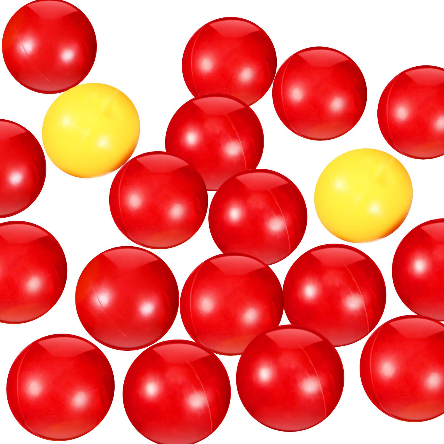 84 Pieces Game Replacement Balls 4 Sets Game Replacement Marbles Compatible with Hungry Hungry Hippos, 76 Red and 8 Yellow Balls