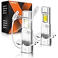 SEALIGHT H3 LED Fog Light Bulbs, 6000K Cool White 12000LM Super Penetration H3 LED Bulb, 1:1 Mini Size, Plug n Play, H3ll Bulb Light for Fog Lamp, DRL, Pack of 2