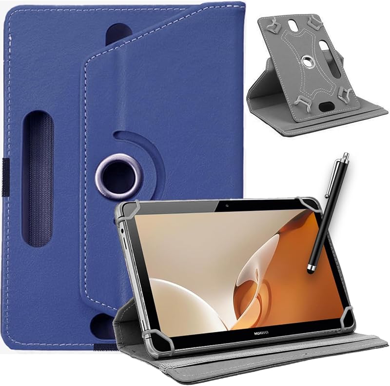 Selling United 10 Inch Tablet Case Blue Universal 360 Rotating Folio Stand +