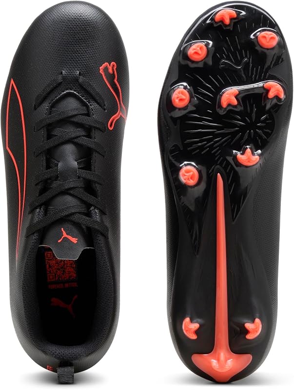 Ultra 6 Play FG/AG JR Chaussures de Football, Noir et Rouge, 37 EU, Puma Noir PUMA Rouge, 4.5 UK