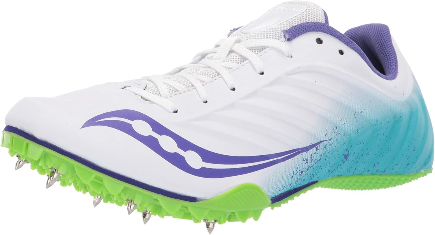 Saucony Women's SPITFIRE 5 Track Shoe, White/Blue, 8 UK Buy Online at