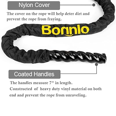 Buy Bonnlo Battle Exercise Training Rope With Protective Cover 1 5 2 Width Poly Dacron 30 40 50ft Length Fitness Undulation Rope Exercise Cross Strength Training Circuits Workout Online In Senegal B078hgzx81