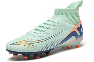 Up run Men's High Top Soccer Shoes FG Long Spikes Adult Football Shoes Lightweight Professional Athletic Training