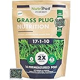 NutriPod for Grass Plugs, Grass Plug Fertilizer, Planting Starter Pods, Premeasured Biodegradable Nutrition, 2X Faster Root Growth &amp; Lawn Coverage, Easy to Use Lawn Starter Food, 16-Pack