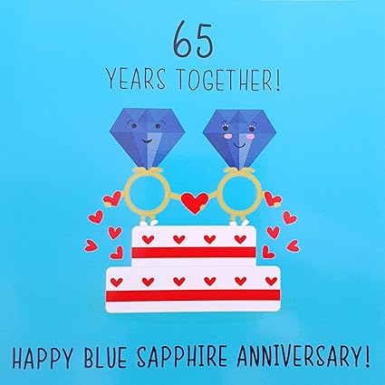 65th Wedding Anniversary Card - Blue Sapphire Anniversary: Amazon.co.uk