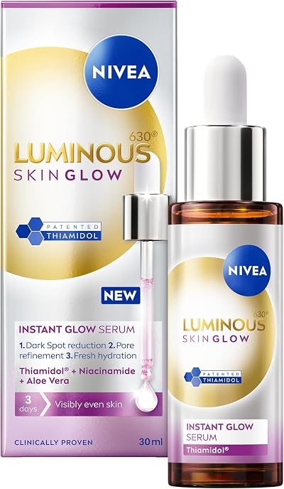 NIVEA Luminous 630 Even Glow Serum 30ml with Thiamidol Niacinamide Aloe
