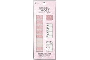 Dashing Diva Gloss Holiday Nail Strips - Light Show | UV Free, Chip Resistant, Long Lasting Gel Nail Stickers | Contains 32 Wraps, 1 Prep Pad, 1 File