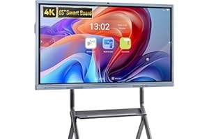 OmninexHub 65" Smart Board Interactive Whiteboard, 4K UHD Touch Screen Digital Board ，Digital Electronic Smartboard with Dual System, Office & Conference Rooms (65 Inch)