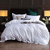 Minor Monkey 1 Pc Duvet Cover Oversized King Size 100% Egyptian Cotton 1000 Thread Count Quilt Cover 98" x 120" Sateen Weave Luxury Hotel Quality Duvet Covers with Zipper Closure & Corner Ties - White